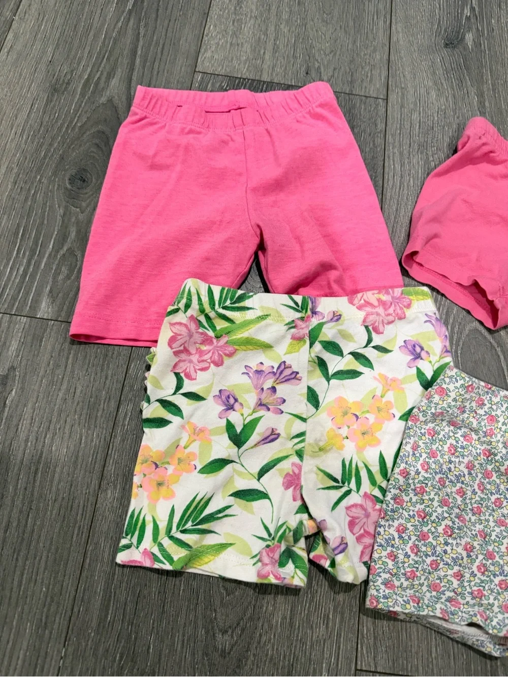 The Children's Place Pink & Floral Girls' Stretch Cotton Shorts - 4 Pack
